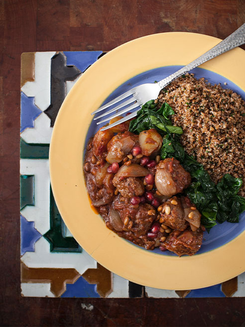 Turkish Lamb Meatballs with Pine Nuts & Pomegranate