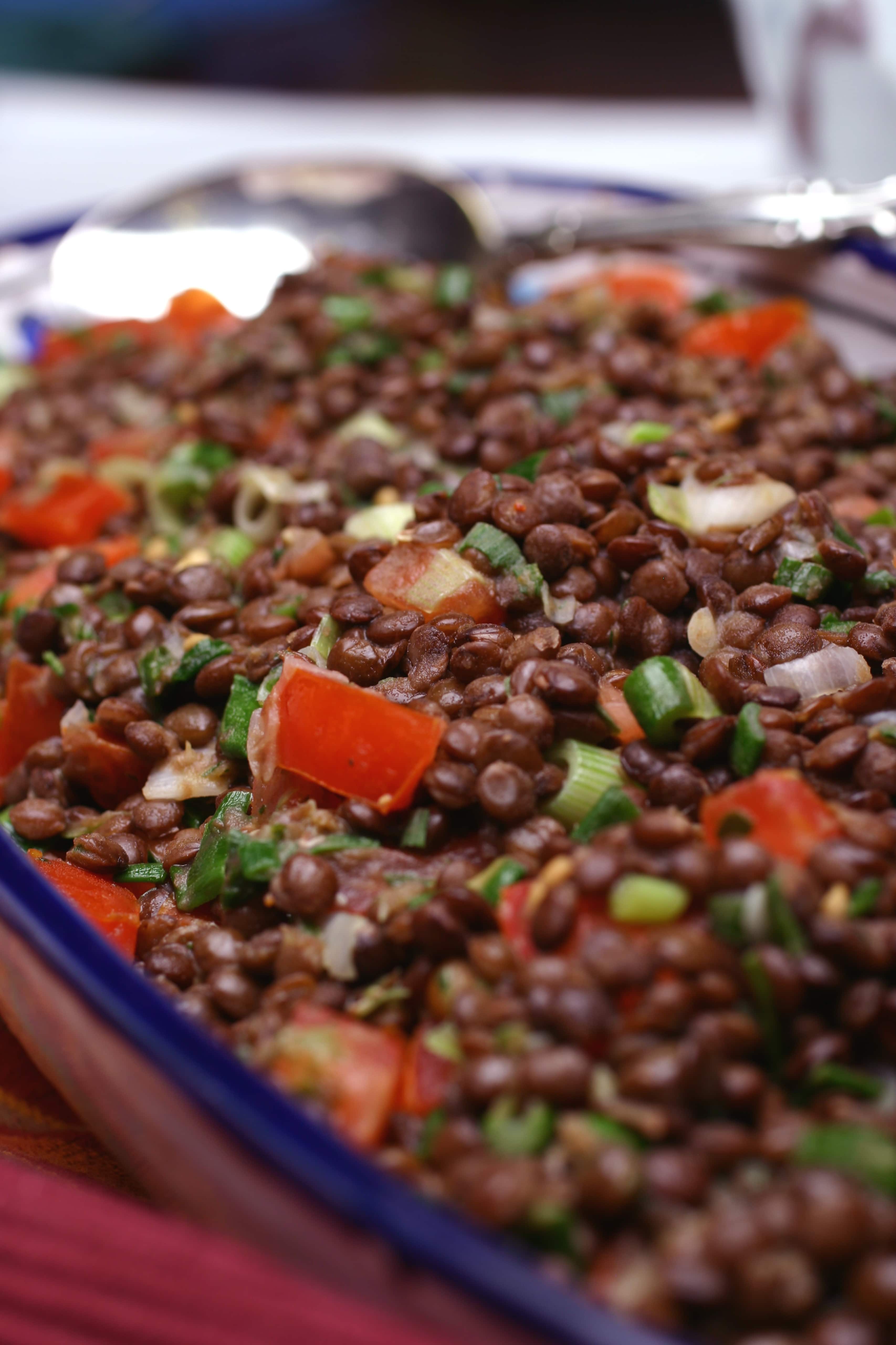 Green Lentils with Herb Butter, Scallions & Tomatoes (from BEANS) 